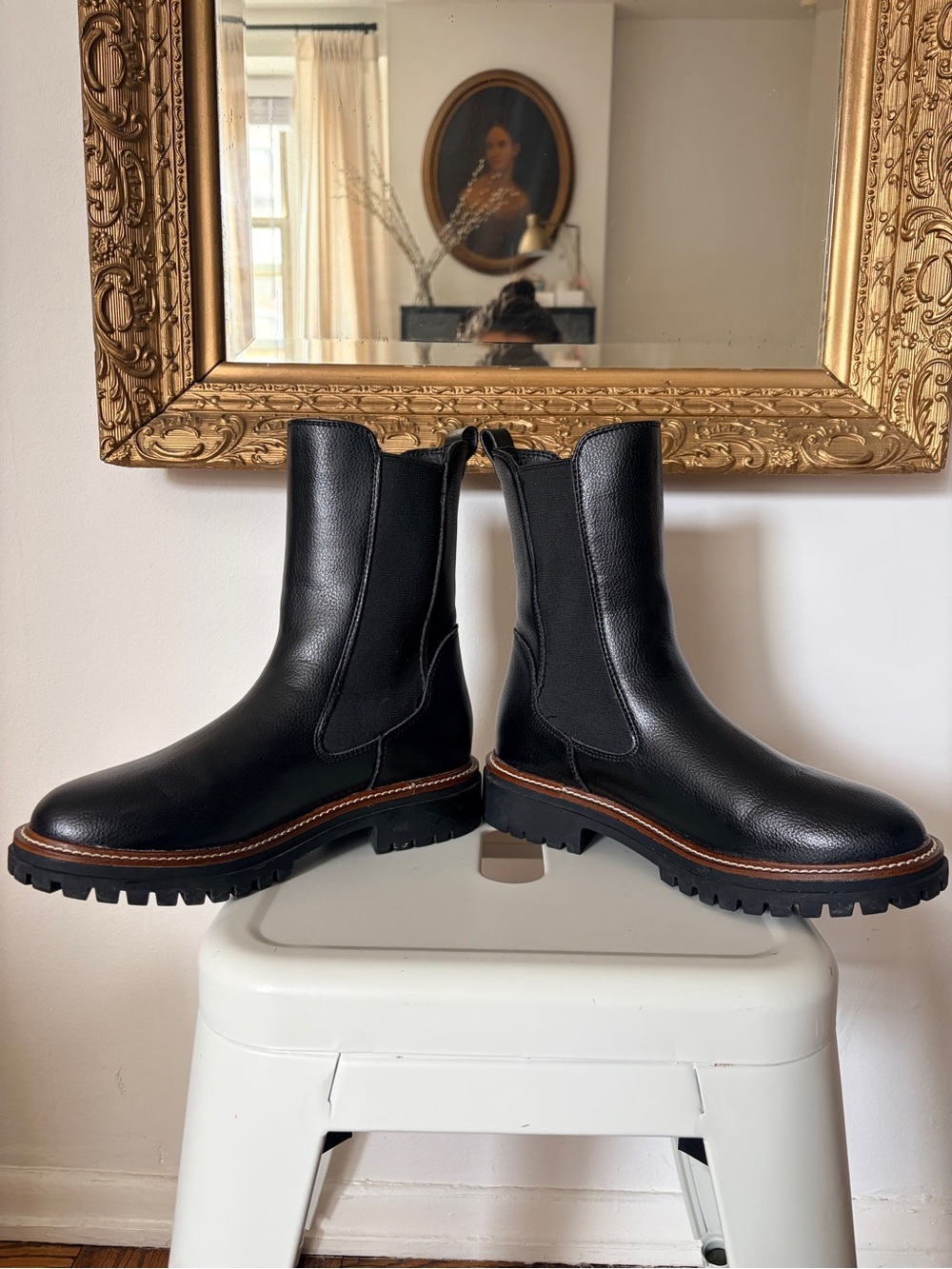 MIA Black Lug Sole Chelsea Boots - Picture 2 of 7